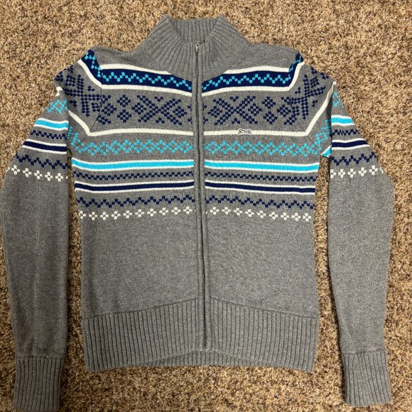Classic Le Tigre Full Zip Gray Cardigan  -Women's Size XL - 1821 - Picture 1 of 3